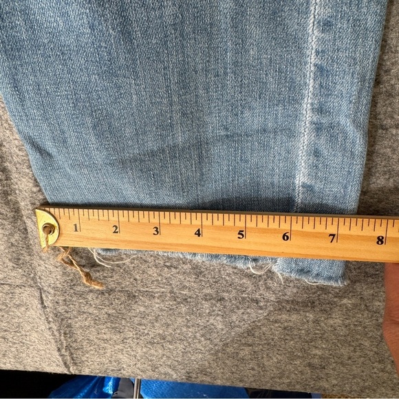 MOTHER Insider Crop Step Fray Jeans Blue Size 25 Raw Hem Some Marks - Picture 10 of 16